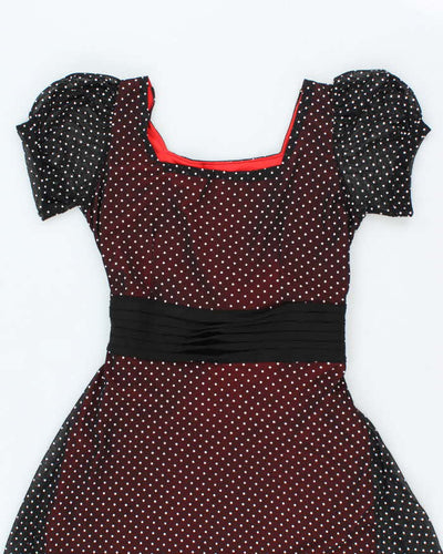 Vintage 00s Polka Dot Mesh Dress - M