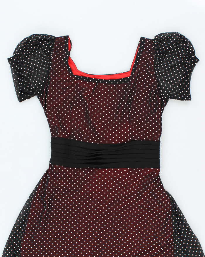 Vintage 00s Polka Dot Mesh Dress - M