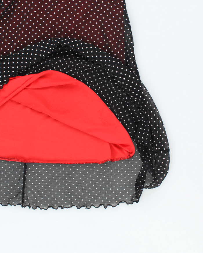 Vintage 00s Polka Dot Mesh Dress - M