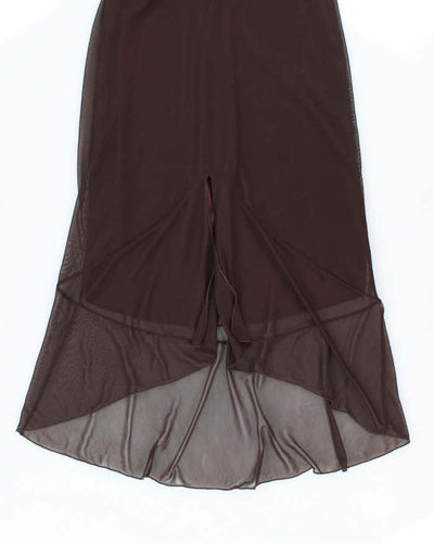 Y2K Le Chateau Brown Gauzy Evening Dress - M
