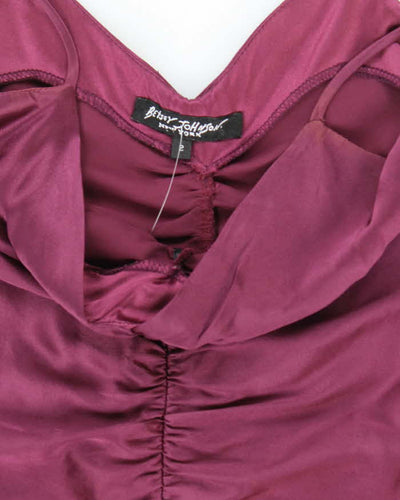 Vintage Y2k 00s Betsey Johnson Fishtail Satin Dress - XS