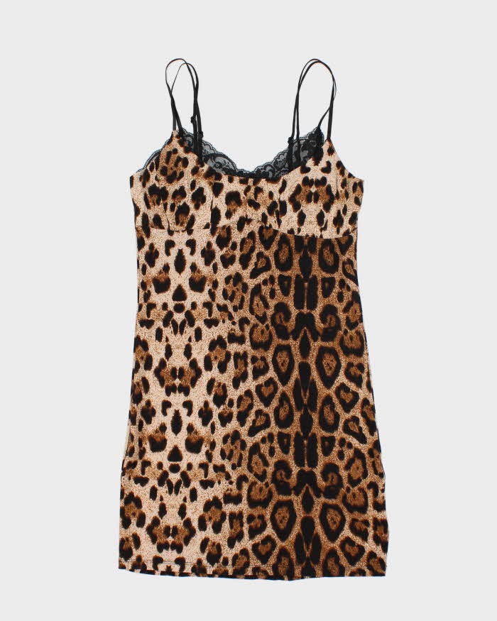 Vintage Y2k 00s Urban Behaviour Leopard Print Slip Dress - S