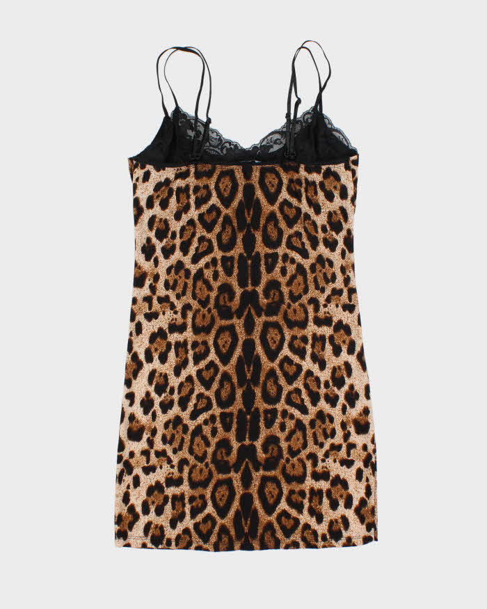 Vintage Y2k 00s Urban Behaviour Leopard Print Slip Dress - S