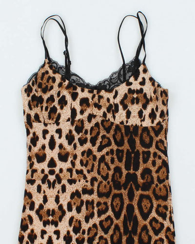 Vintage Y2k 00s Urban Behaviour Leopard Print Slip Dress - S