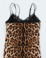 Vintage Y2k 00s Urban Behaviour Leopard Print Slip Dress - S
