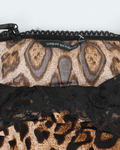 Vintage Y2k 00s Urban Behaviour Leopard Print Slip Dress - S