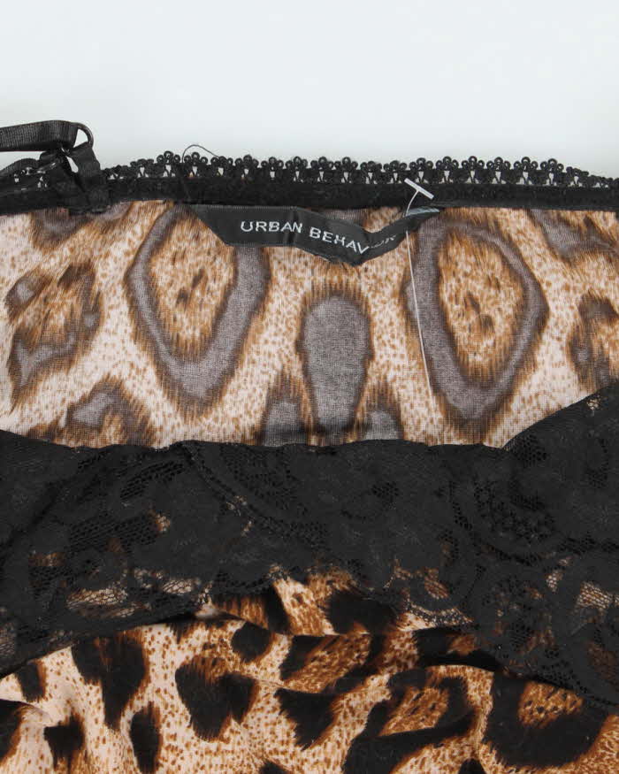 Vintage Y2k 00s Urban Behaviour Leopard Print Slip Dress - S