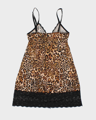 Vintage Y2k 00s Marilyn Monroe Leopard Print Slip Dress - S
