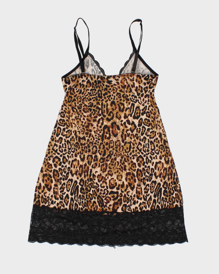 Vintage Y2k 00s Marilyn Monroe Leopard Print Slip Dress - S
