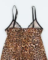 Vintage Y2k 00s Marilyn Monroe Leopard Print Slip Dress - S