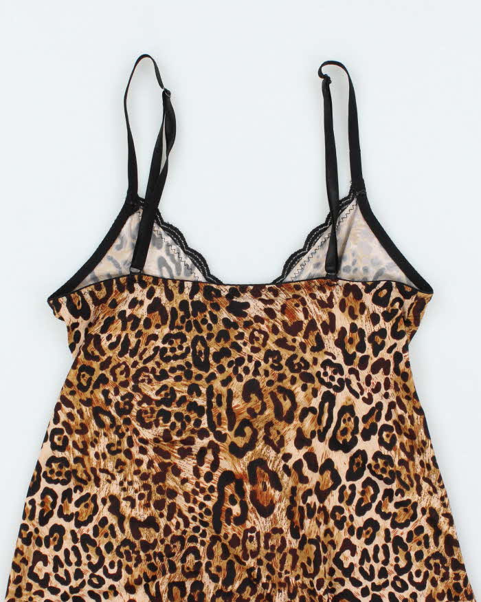 Vintage Y2k 00s Marilyn Monroe Leopard Print Slip Dress - S