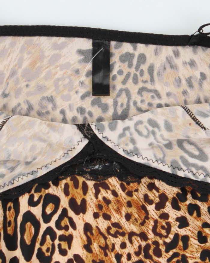 Vintage Y2k 00s Marilyn Monroe Leopard Print Slip Dress - S