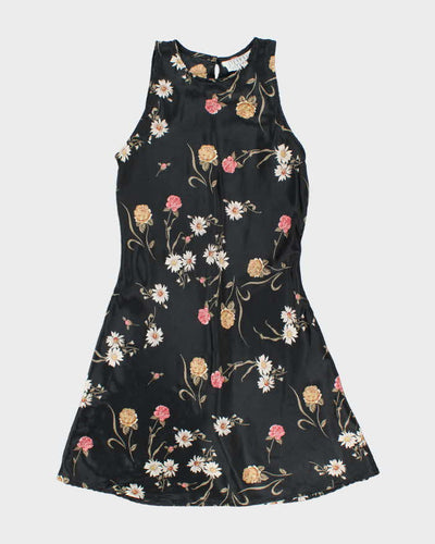 Vintage 90s Marian R Maral Floral Satin Dress - S
