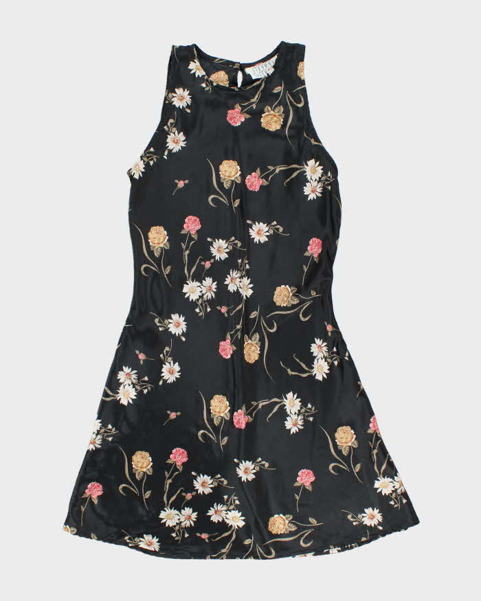 Vintage 90s Marian R Maral Floral Satin Dress - S