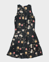 Vintage 90s Marian R Maral Floral Satin Dress - S