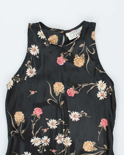 Vintage 90s Marian R Maral Floral Satin Dress - S