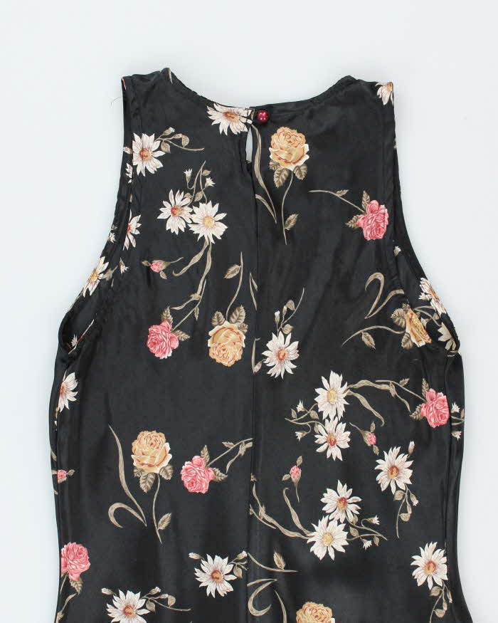 Vintage 90s Marian R Maral Floral Satin Dress - S