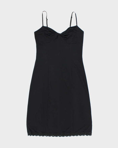 Vintage 90s Sinequanone Black Slinky Dress - S