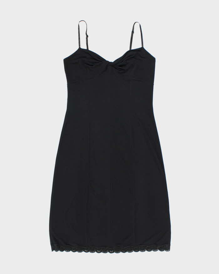 Vintage 90s Sinequanone Black Slinky Dress - S