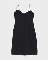 Vintage 90s Sinequanone Black Slinky Dress - S