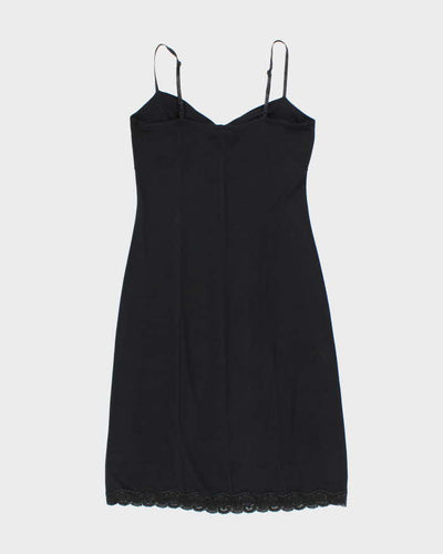 Vintage 90s Sinequanone Black Slinky Dress - S