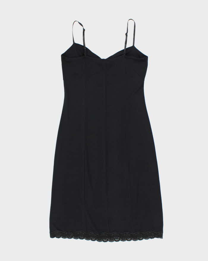 Vintage 90s Sinequanone Black Slinky Dress - S