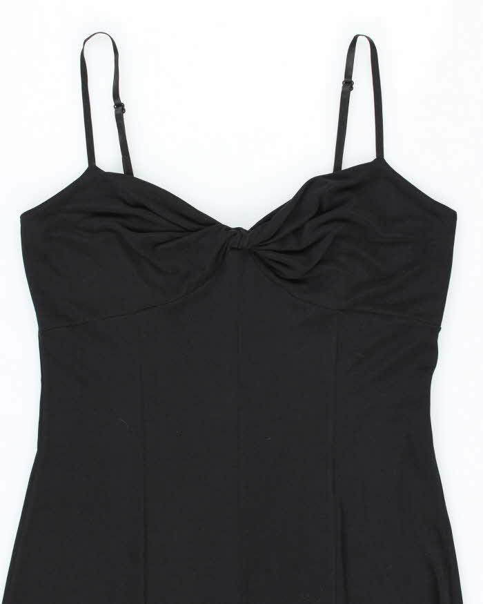 Vintage 90s Sinequanone Black Slinky Dress - S