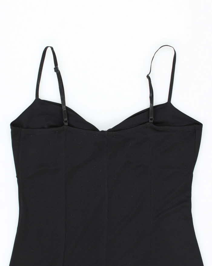 Vintage 90s Sinequanone Black Slinky Dress - S