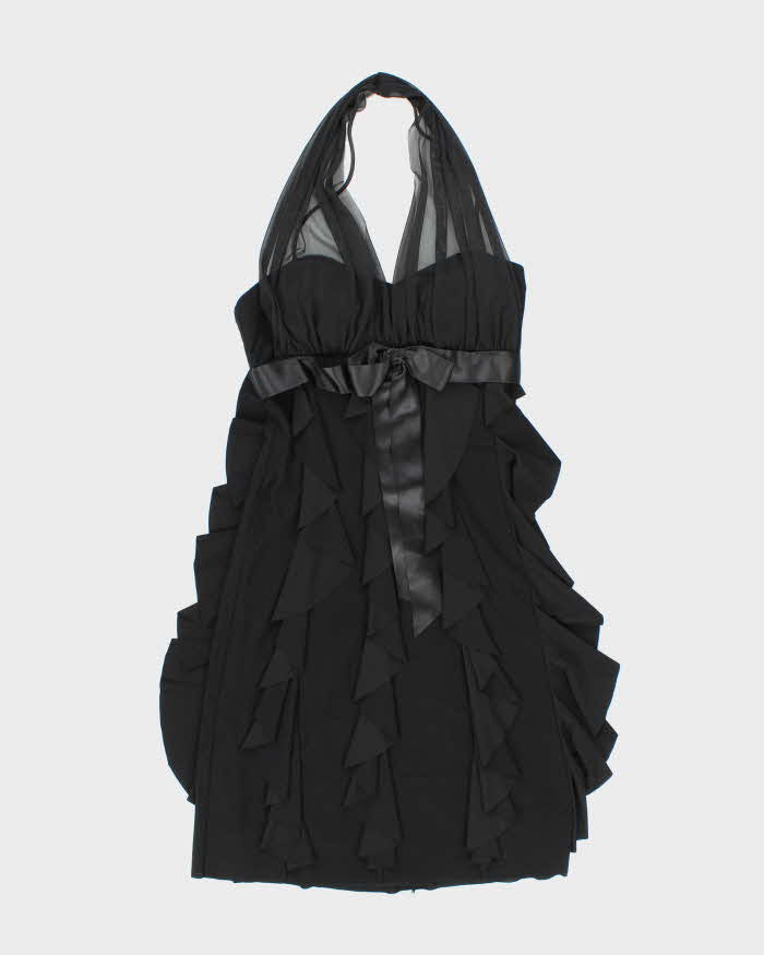 Vintage 90s 00s Betsey &amp; Adam Ruffle Halter Neck Dress- S