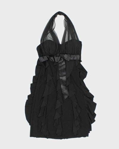 Vintage 90s 00s Betsey & Adam Ruffle Halter Neck Dress- S