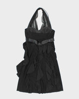 Vintage 90s 00s Betsey &amp; Adam Ruffle Halter Neck Dress- S