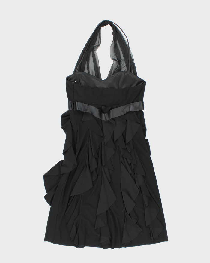 Vintage 90s 00s Betsey &amp; Adam Ruffle Halter Neck Dress- S