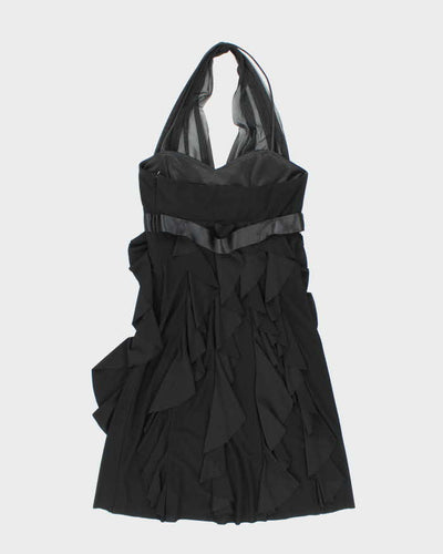 Vintage 90s 00s Betsey & Adam Ruffle Halter Neck Dress- S