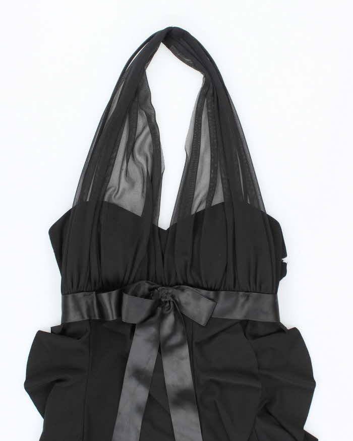 Vintage 90s 00s Betsey &amp; Adam Ruffle Halter Neck Dress- S