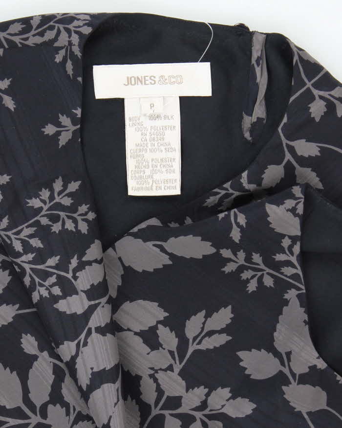 Vintage 90s Jones &amp; Co Silk Floral Dress - M