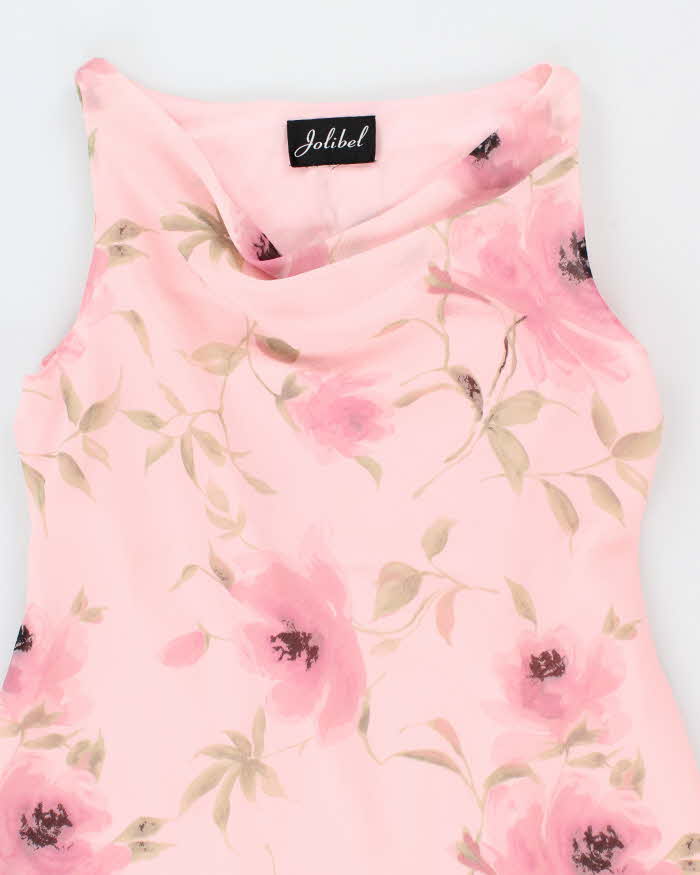 Vintage 90s Jolibel Cowl Neck Floral Cowl Neck Dress - L