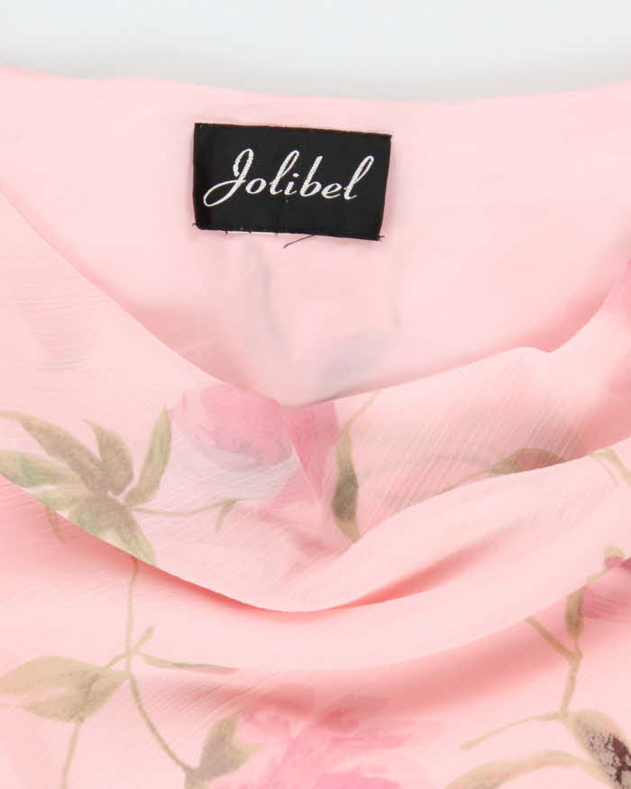 Vintage 90s Jolibel Cowl Neck Floral Cowl Neck Dress - L