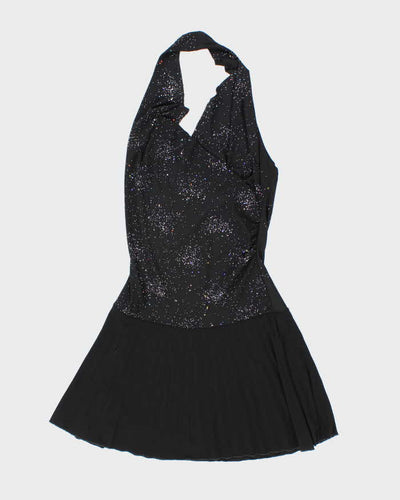Vintage Y2k 00s Khaki Krew Cowl Neck Halter Sparkly Dress - S