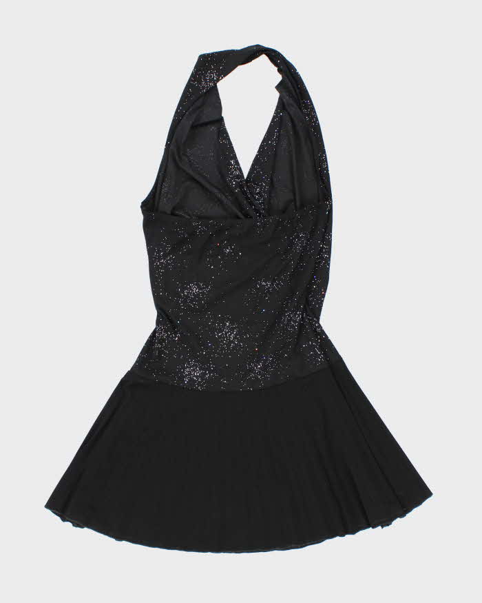 Vintage Y2k 00s Khaki Krew Cowl Neck Halter Sparkly Dress - S
