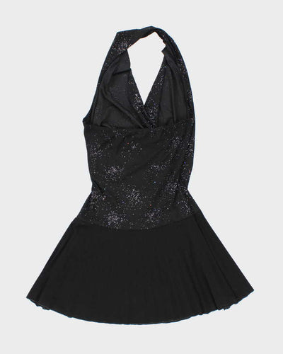 Vintage Y2k 00s Khaki Krew Cowl Neck Halter Sparkly Dress - S