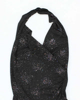 Vintage Y2k 00s Khaki Krew Cowl Neck Halter Sparkly Dress - S