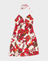 Vintage Y2k 00s Guess Floral Halter Neck Dress - S