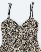 Vintage Y2k 00s Ruby Rox Leopard Print Bubble Dress - S