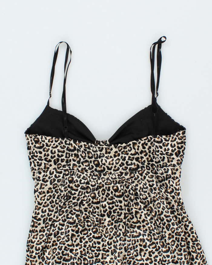 Vintage Y2k 00s Ruby Rox Leopard Print Bubble Dress - S