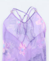Vintage90s La Vie En Rose Mesh Slip Dress - S