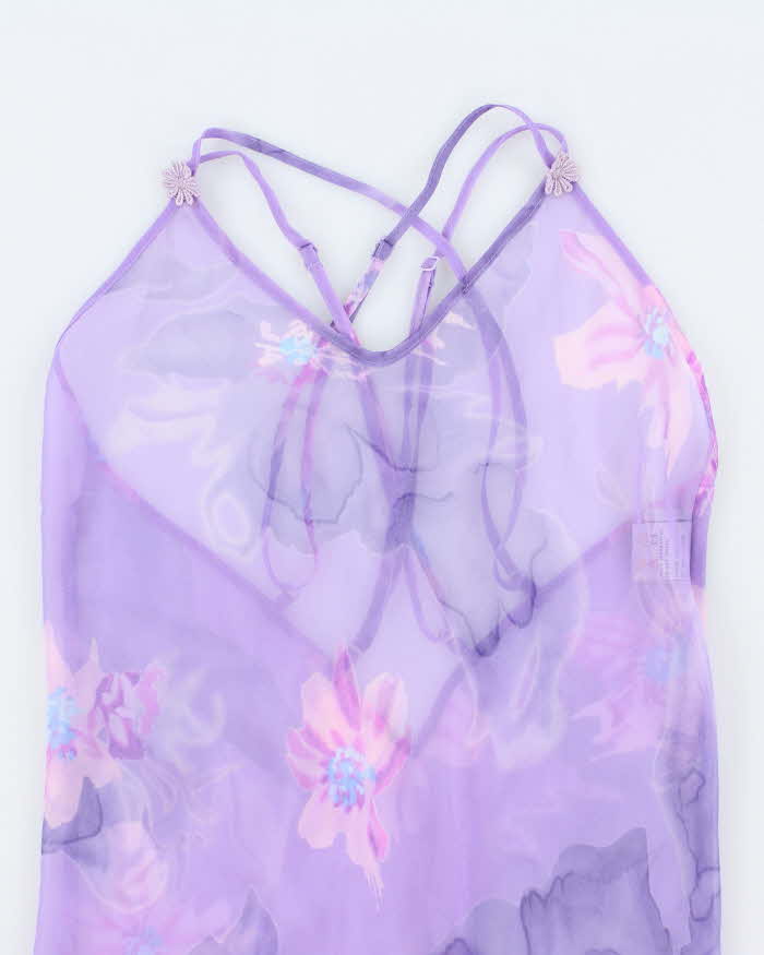 Vintage90s La Vie En Rose Mesh Slip Dress - S