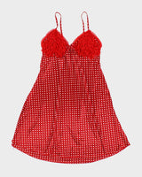 Vintage Y2k 00s High Fashion Polka Dot Slip Dress - S