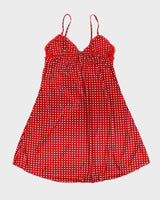 Vintage Y2k 00s High Fashion Polka Dot Slip Dress - S