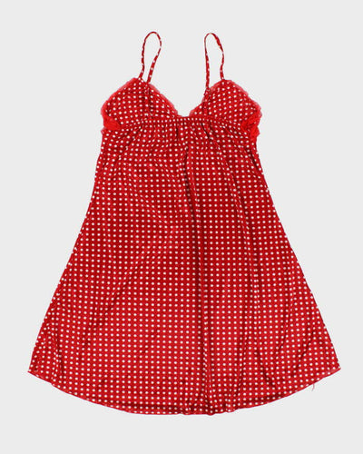 Vintage Y2k 00s High Fashion Polka Dot Slip Dress - S