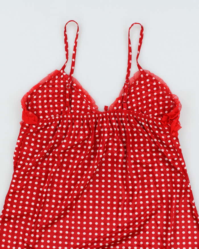 Vintage Y2k 00s High Fashion Polka Dot Slip Dress - S